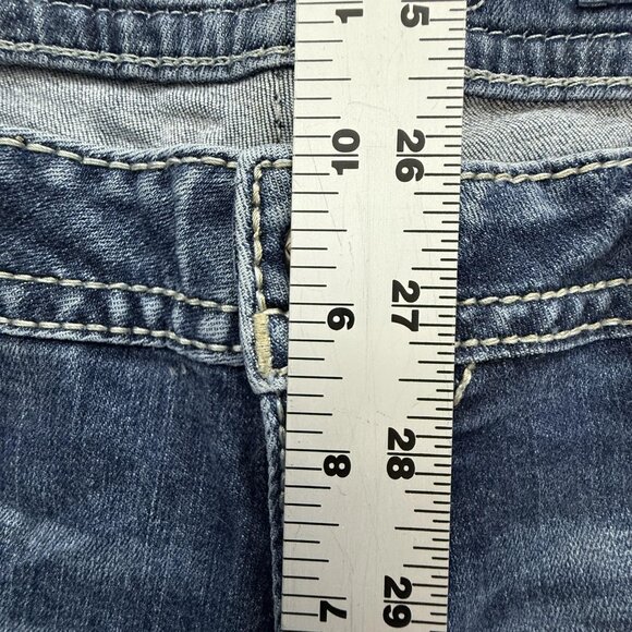 Miss Me Jeans Womens 33 Blue Mid Rise Boot Boho Embroidered Pockets Y2K Denim - Picture 8 of 12